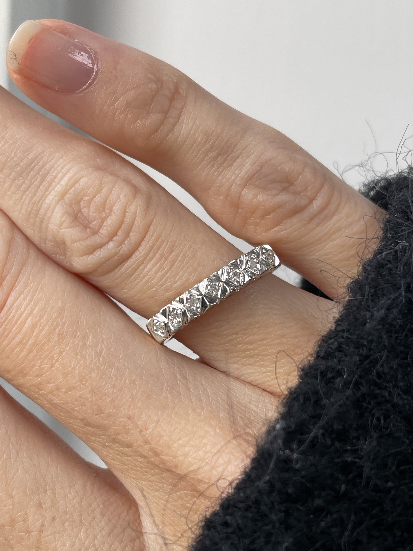 9ct gold diamond half eternity ring