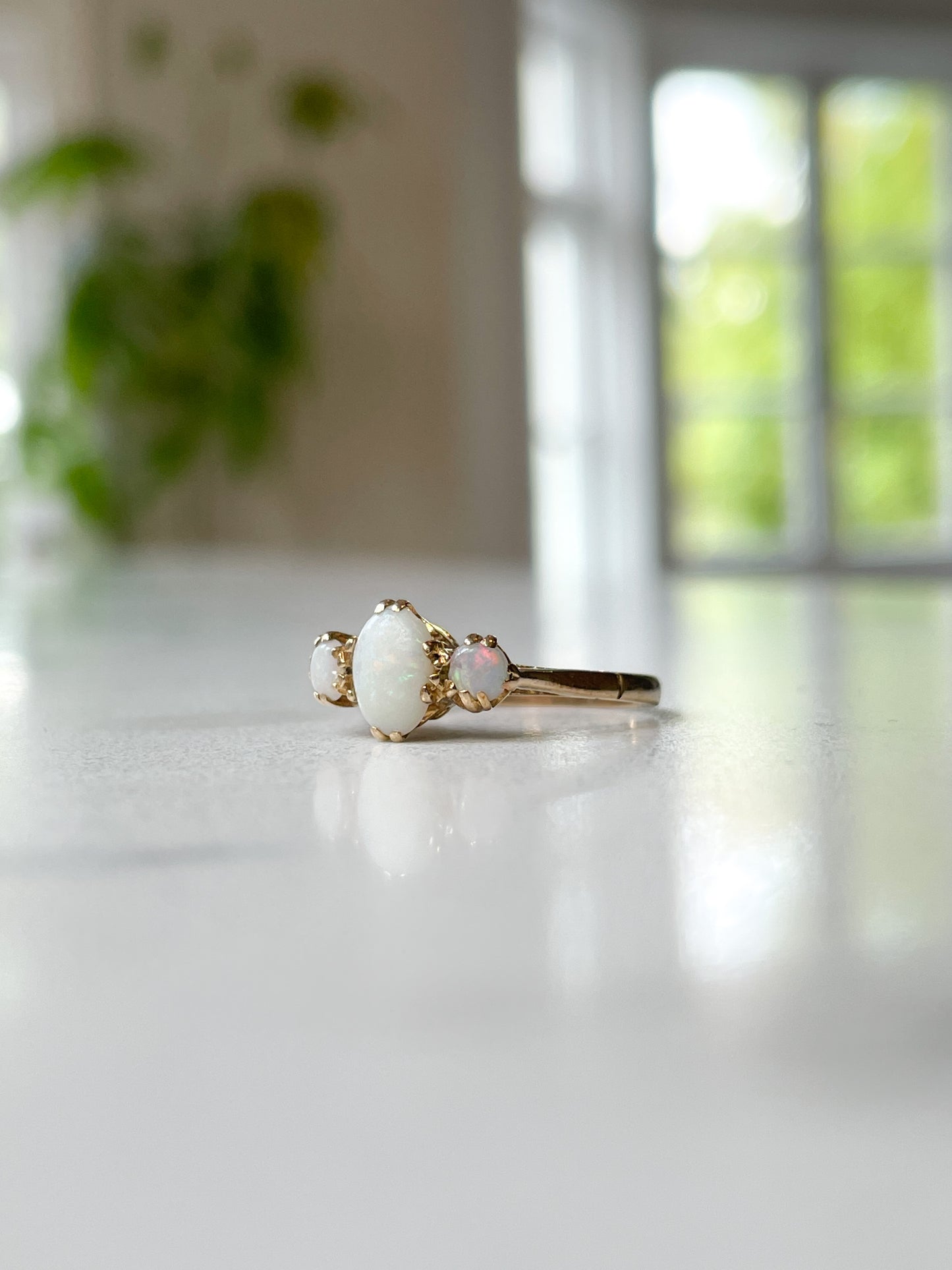 Vintage opal trilogy ring