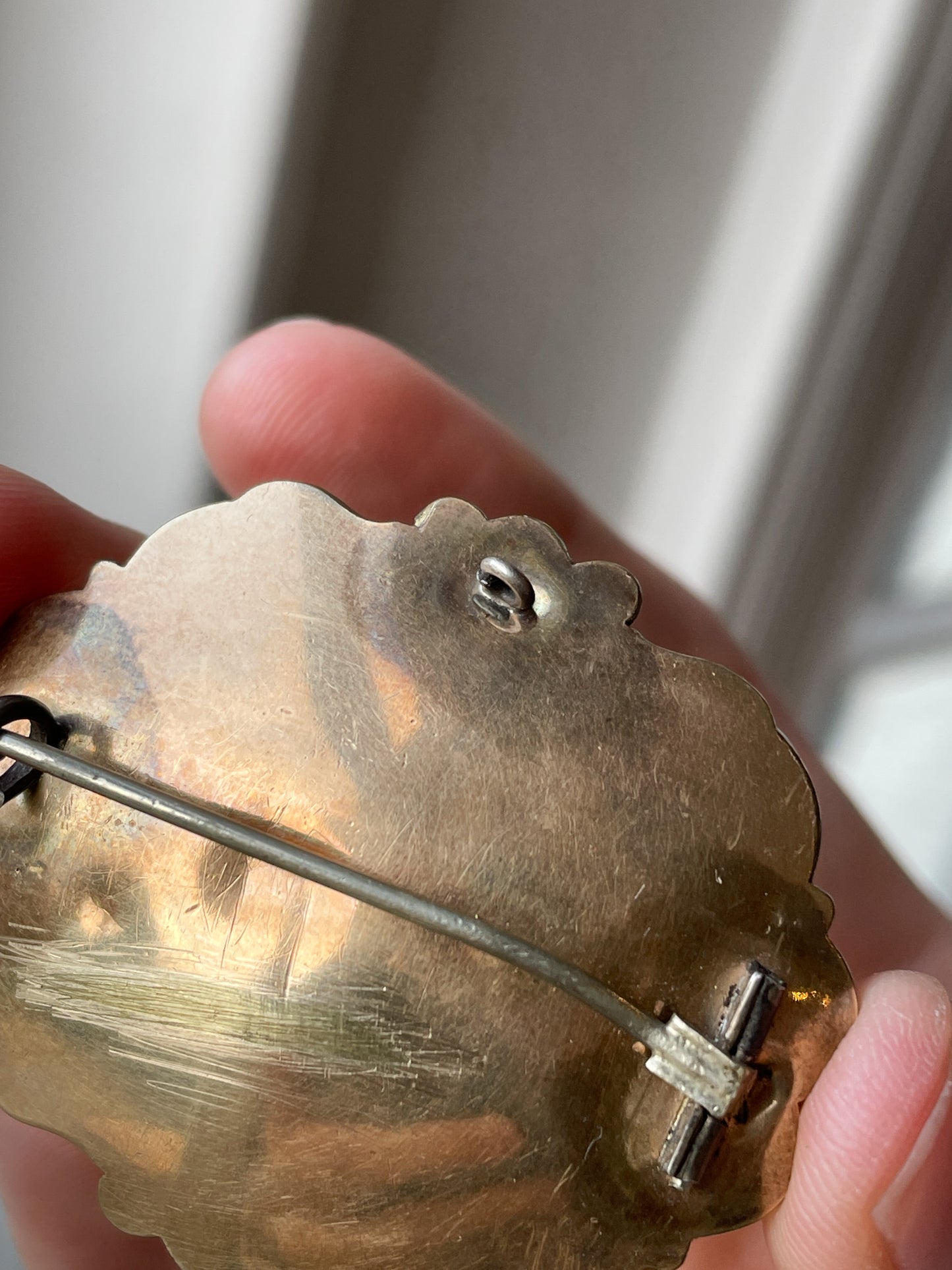 Victorian hairwork mourning brooch