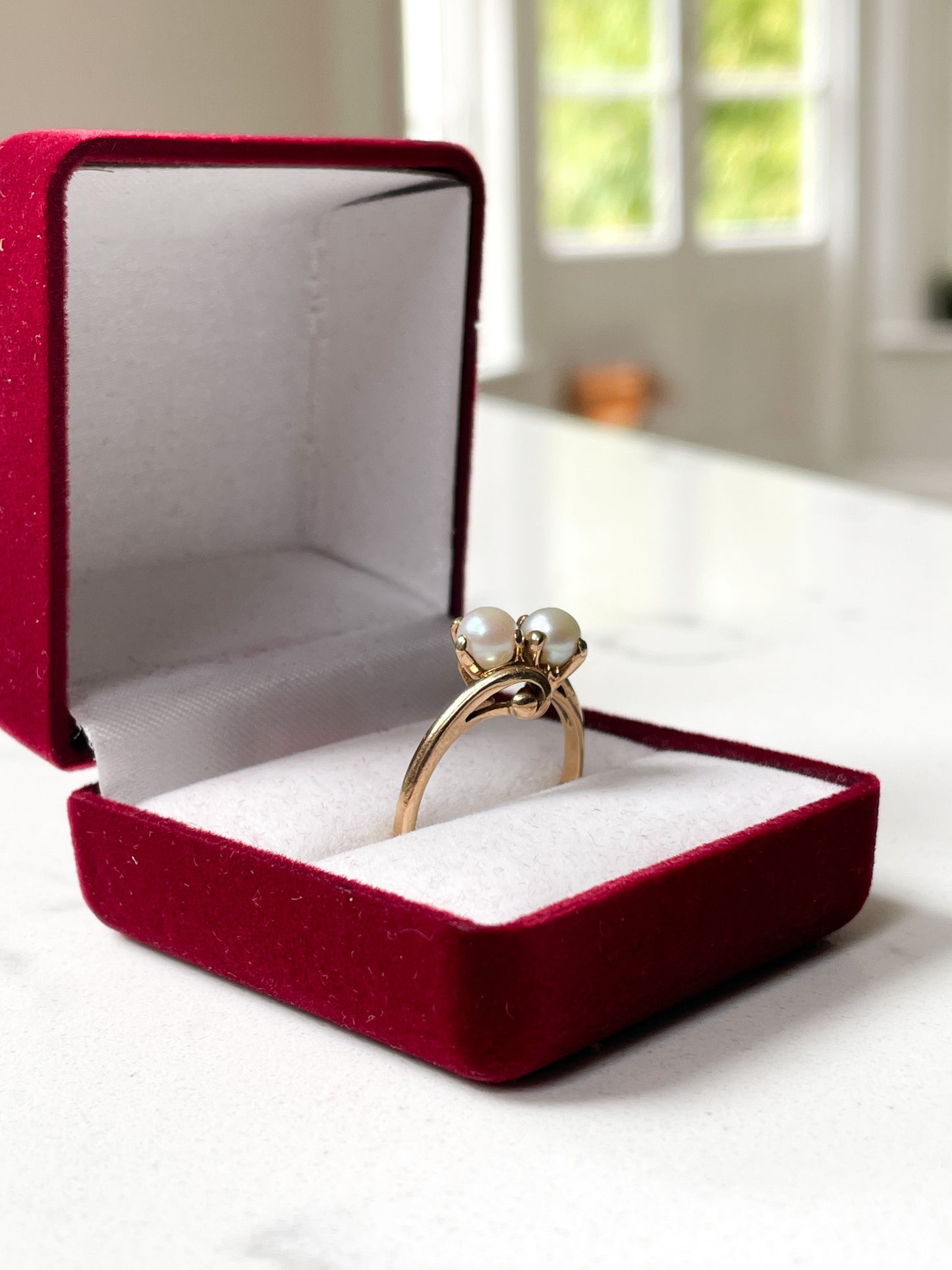 Vintage pearl bypass ring