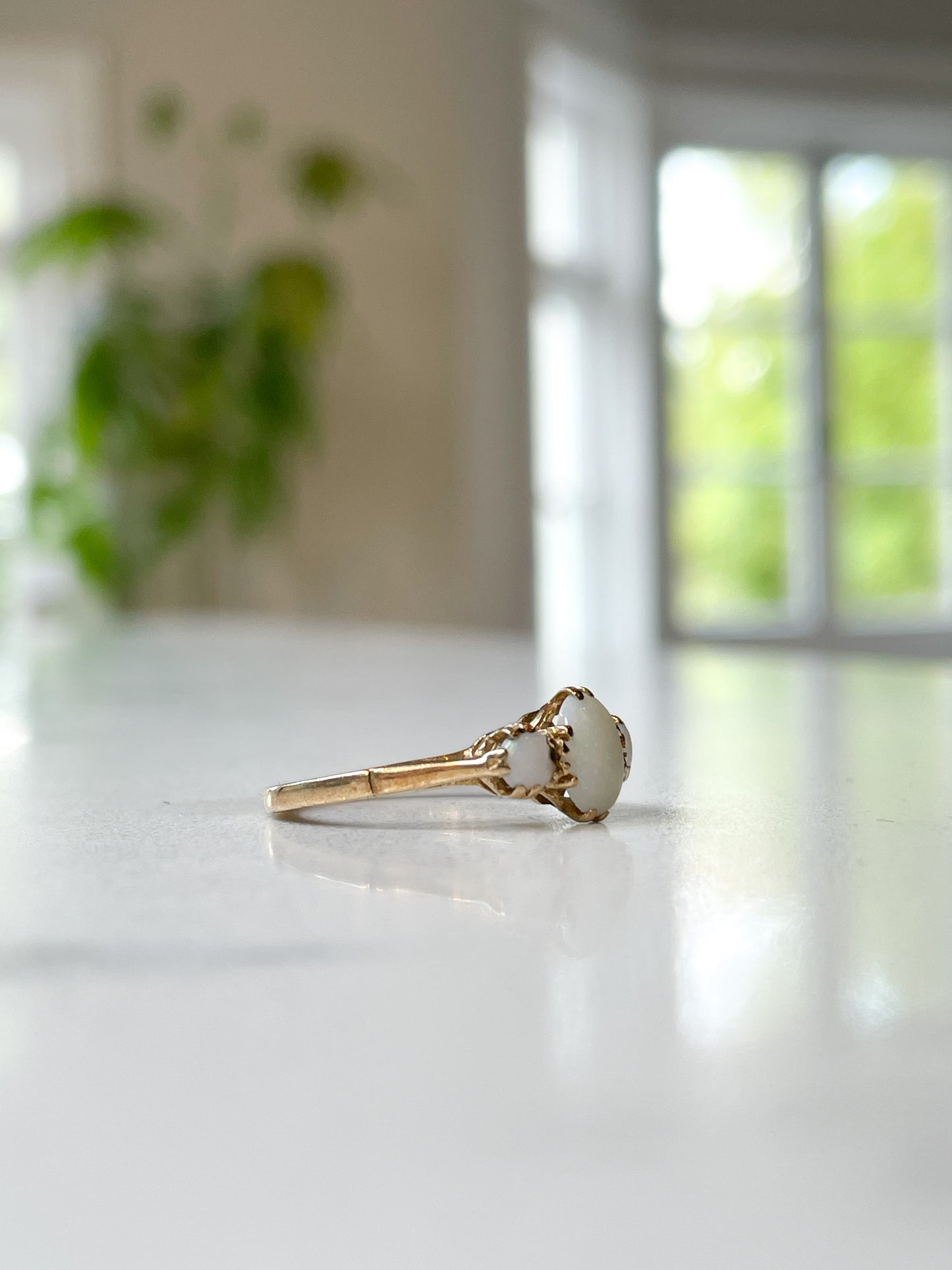 Vintage opal trilogy ring