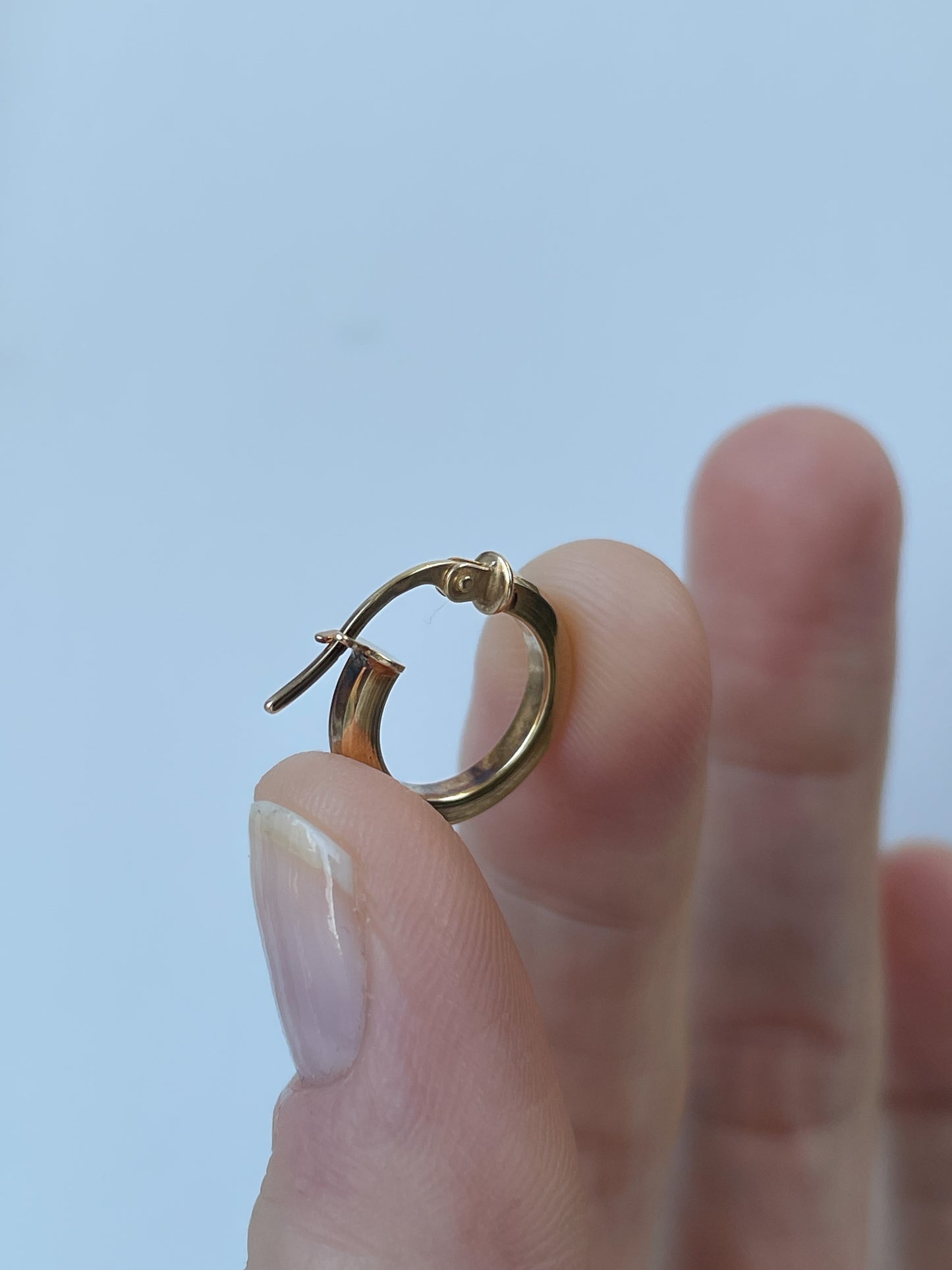 Vintage 9ct gold chunky hoop earrings