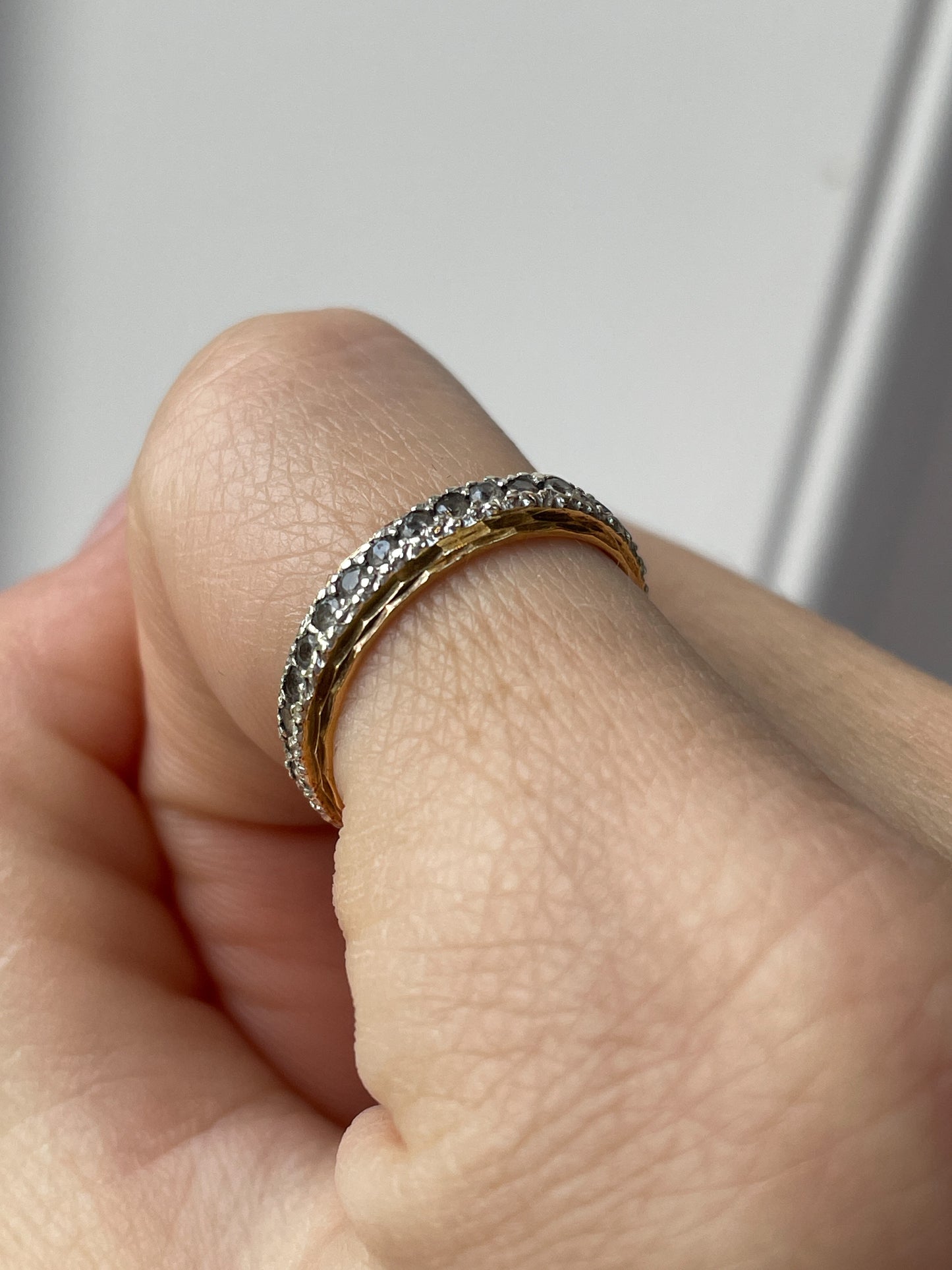 9ct gold and silver stacking/eternity ring