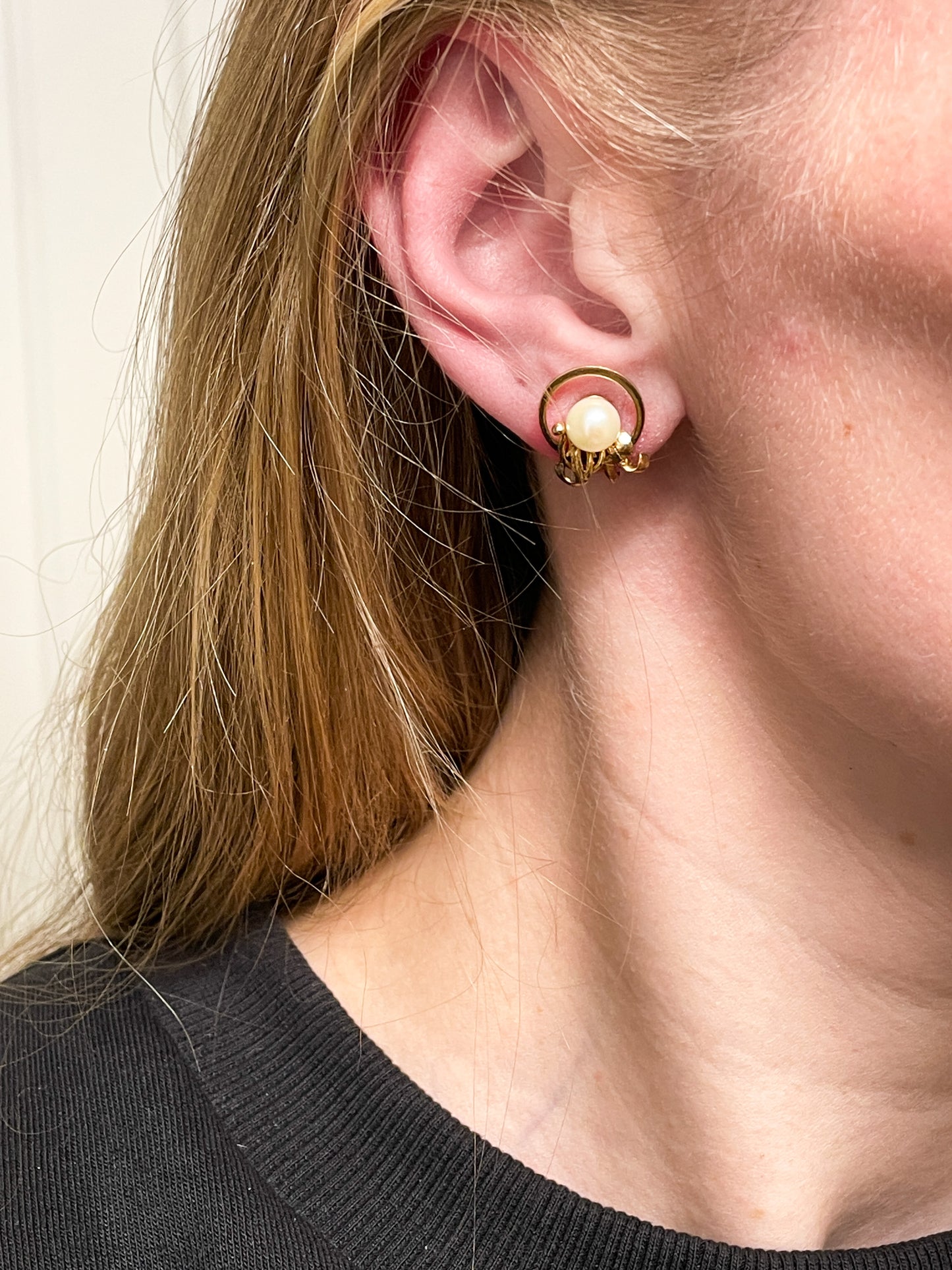 Vintage cultured pearl earrings