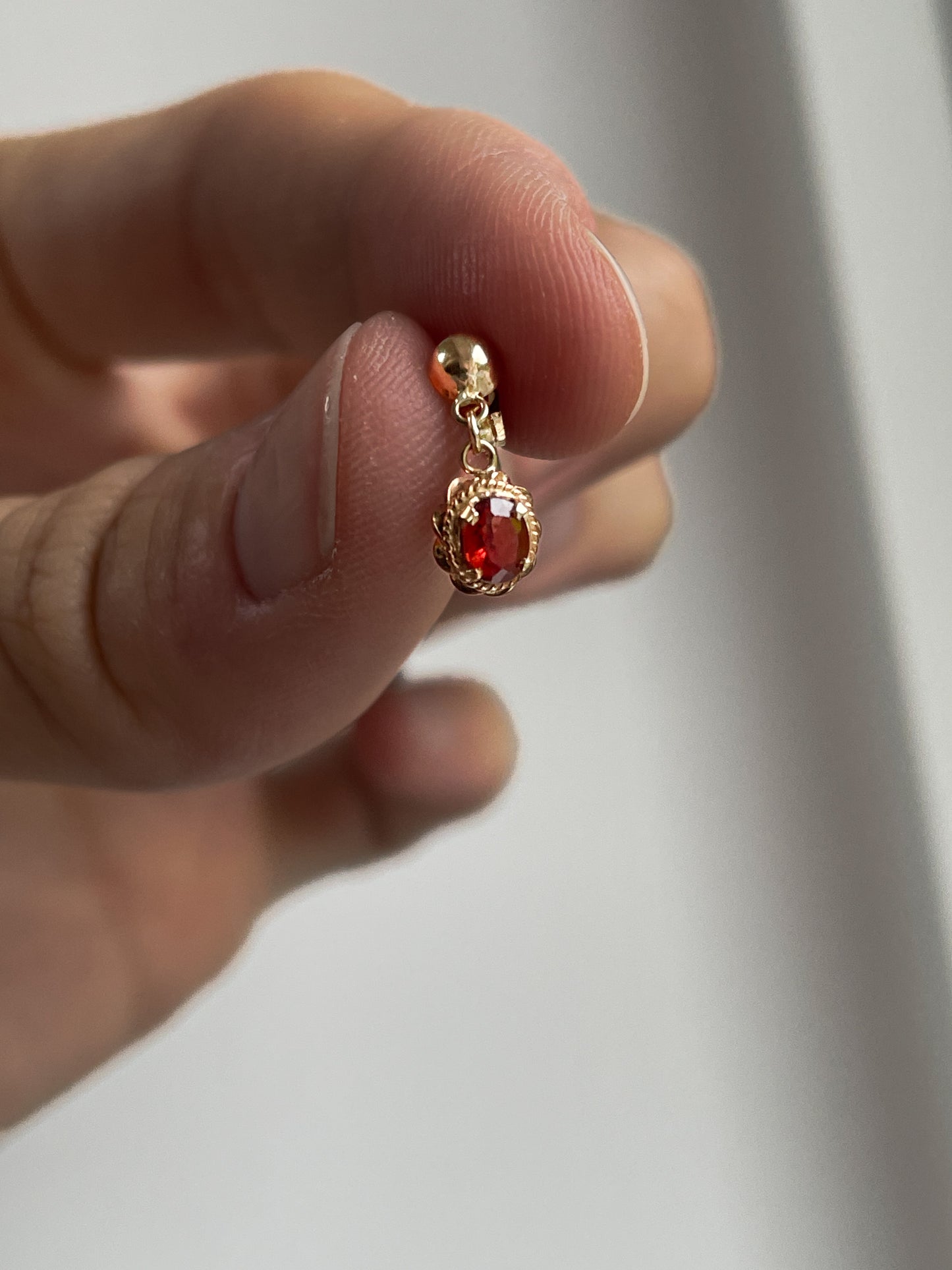 Garnet drop earrings