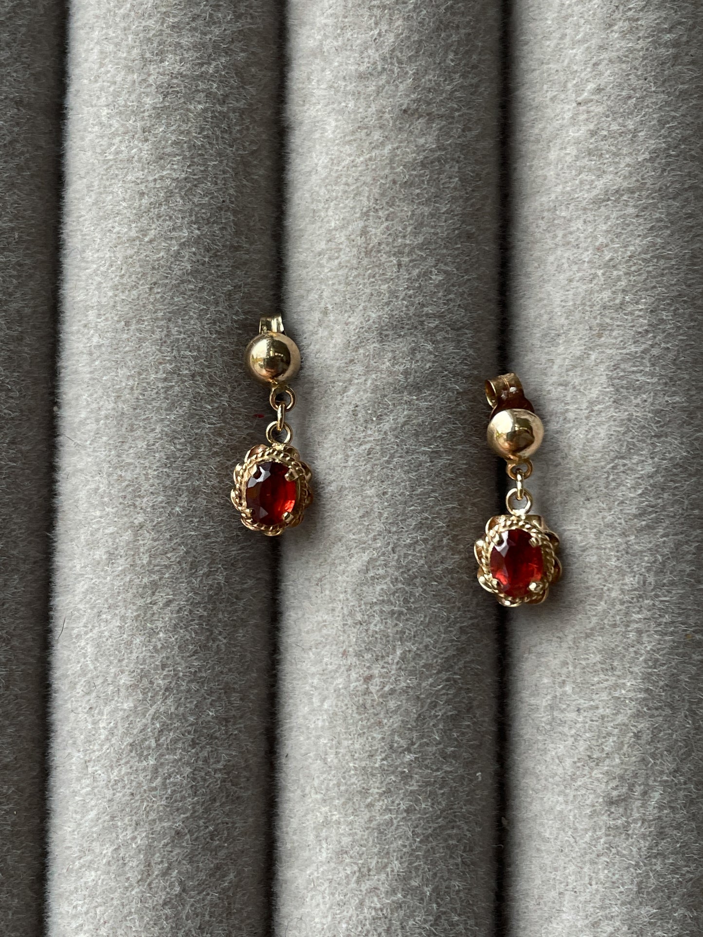Garnet drop earrings