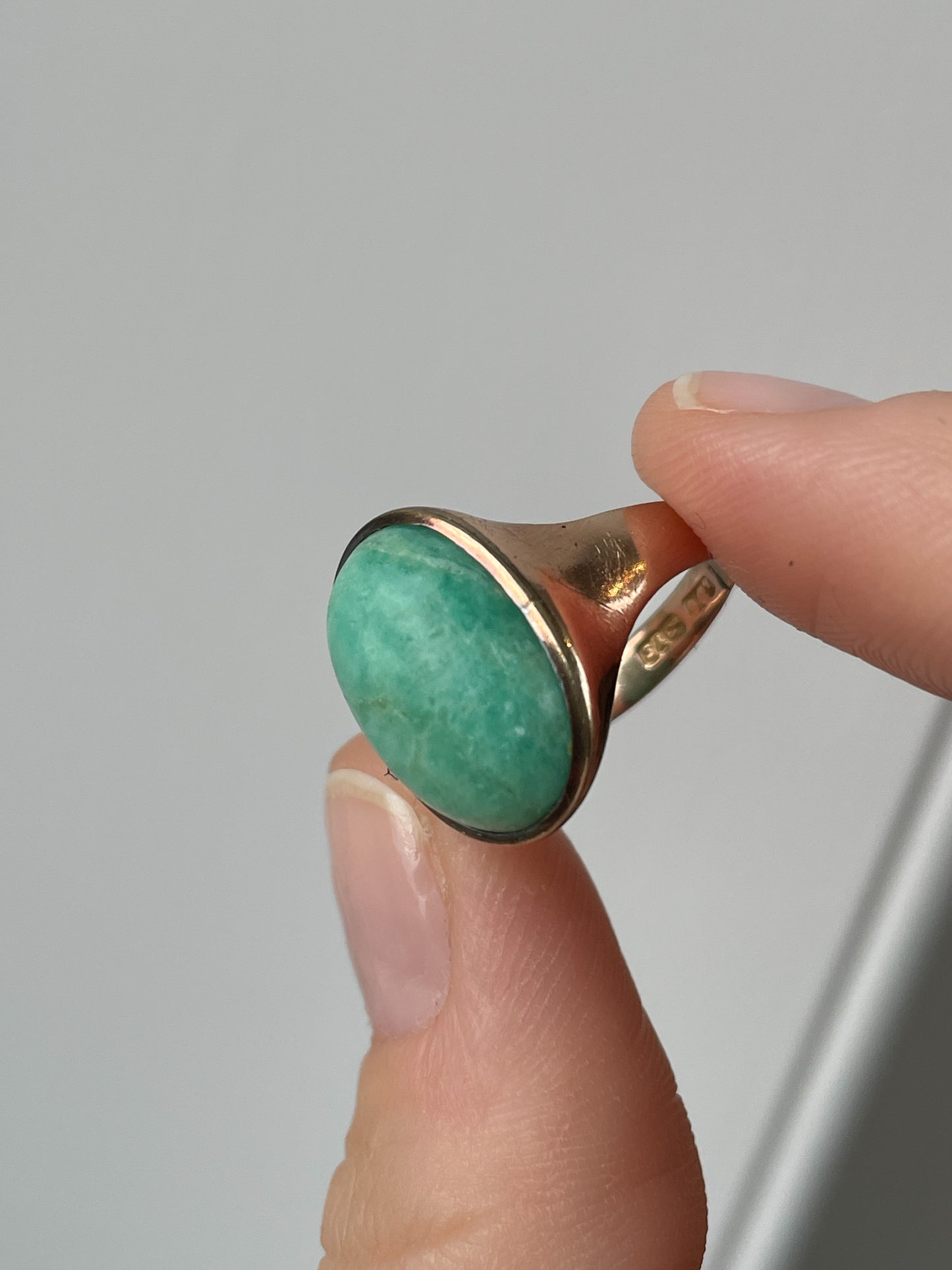 Vintage turquoise cocktail ring on 9ct rose gold