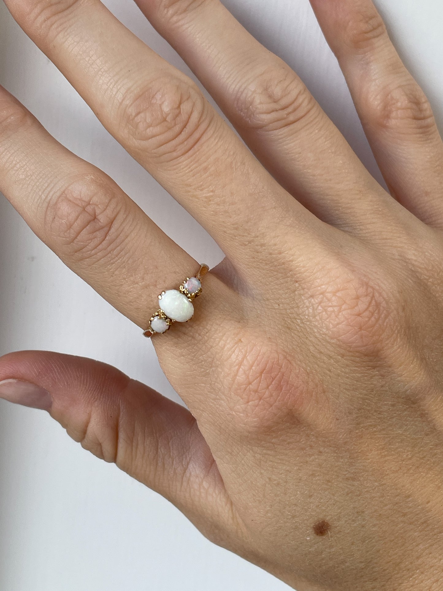 Vintage opal trilogy ring