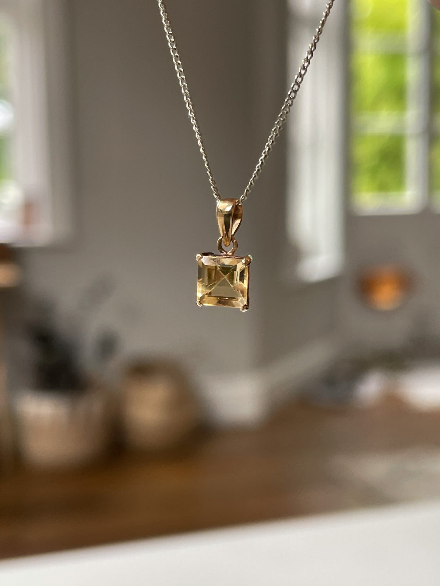 Citrine necklace pendant
