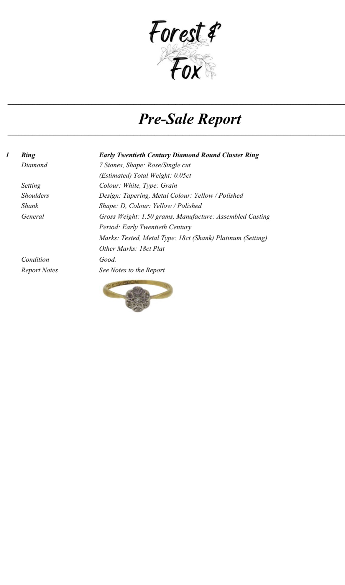 Antique diamond daisy cluster ring on 18ct gold