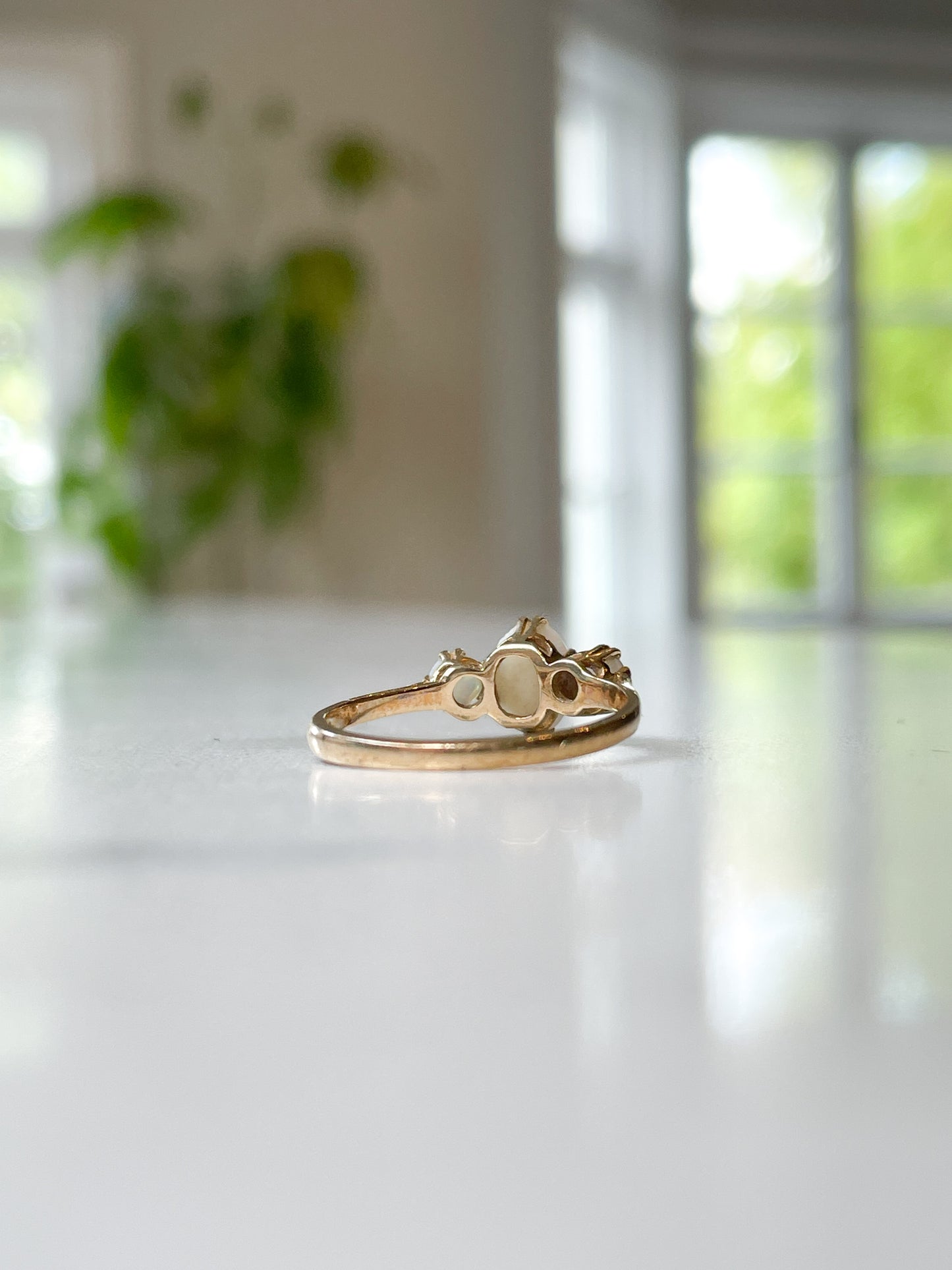 Vintage opal trilogy ring