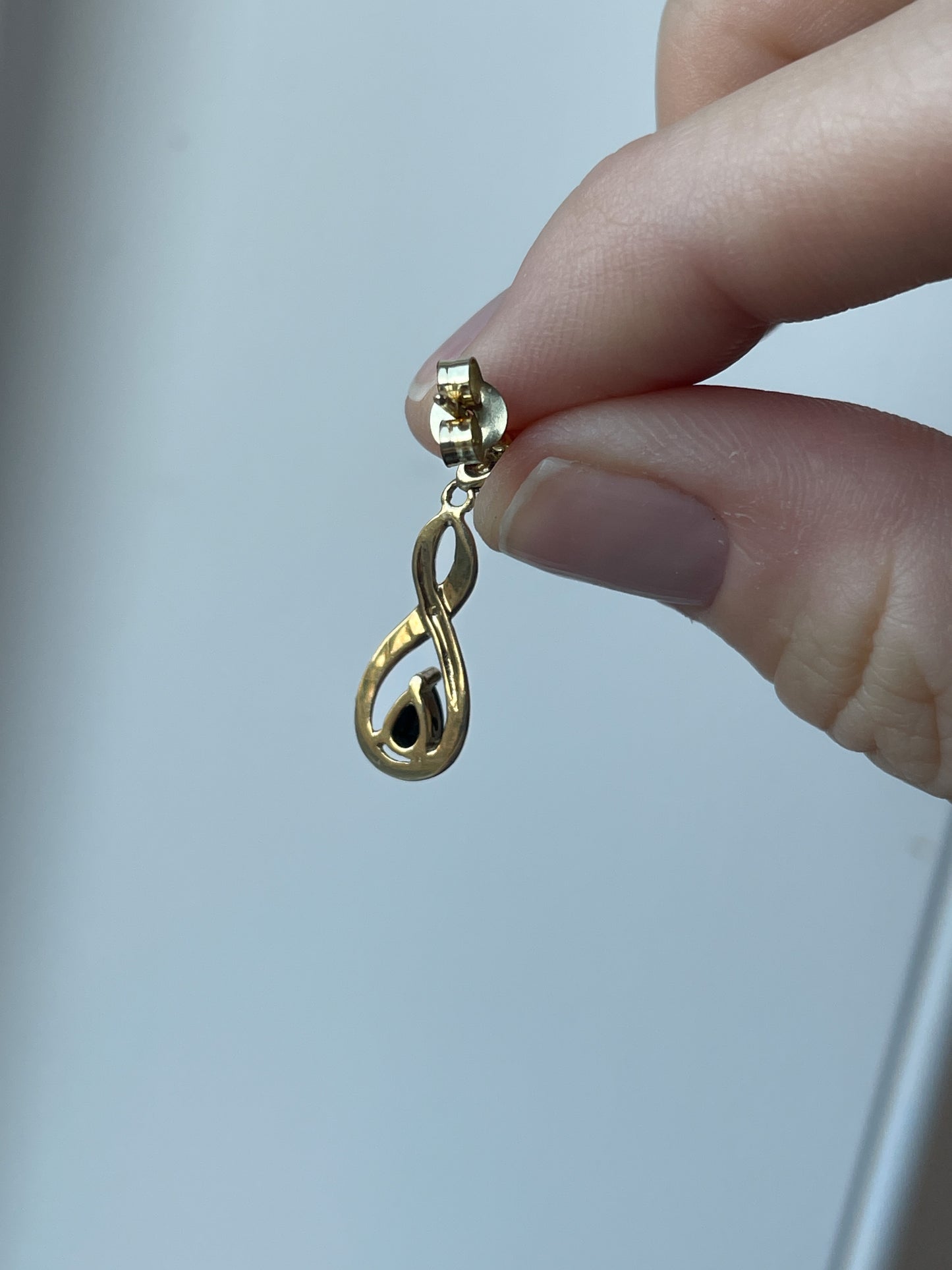 Vintage sapphire and diamond drop earrings on 9ct gold