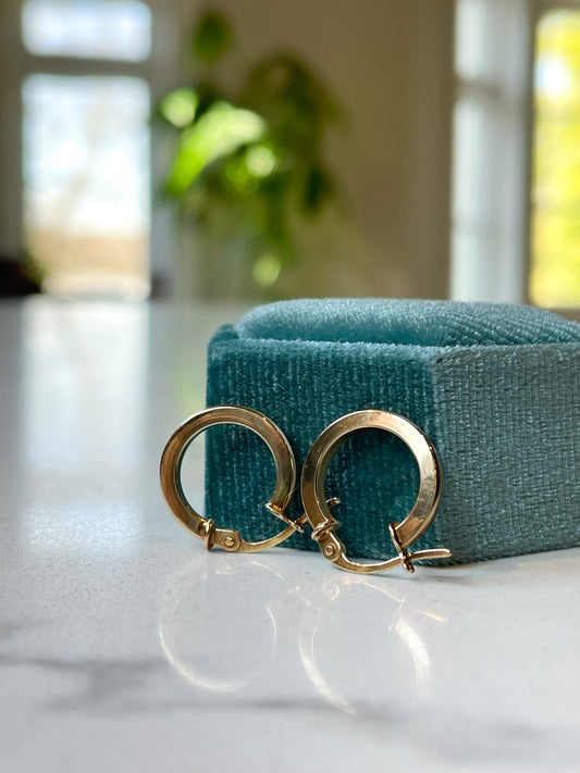 Vintage 9ct gold chunky hoop earrings