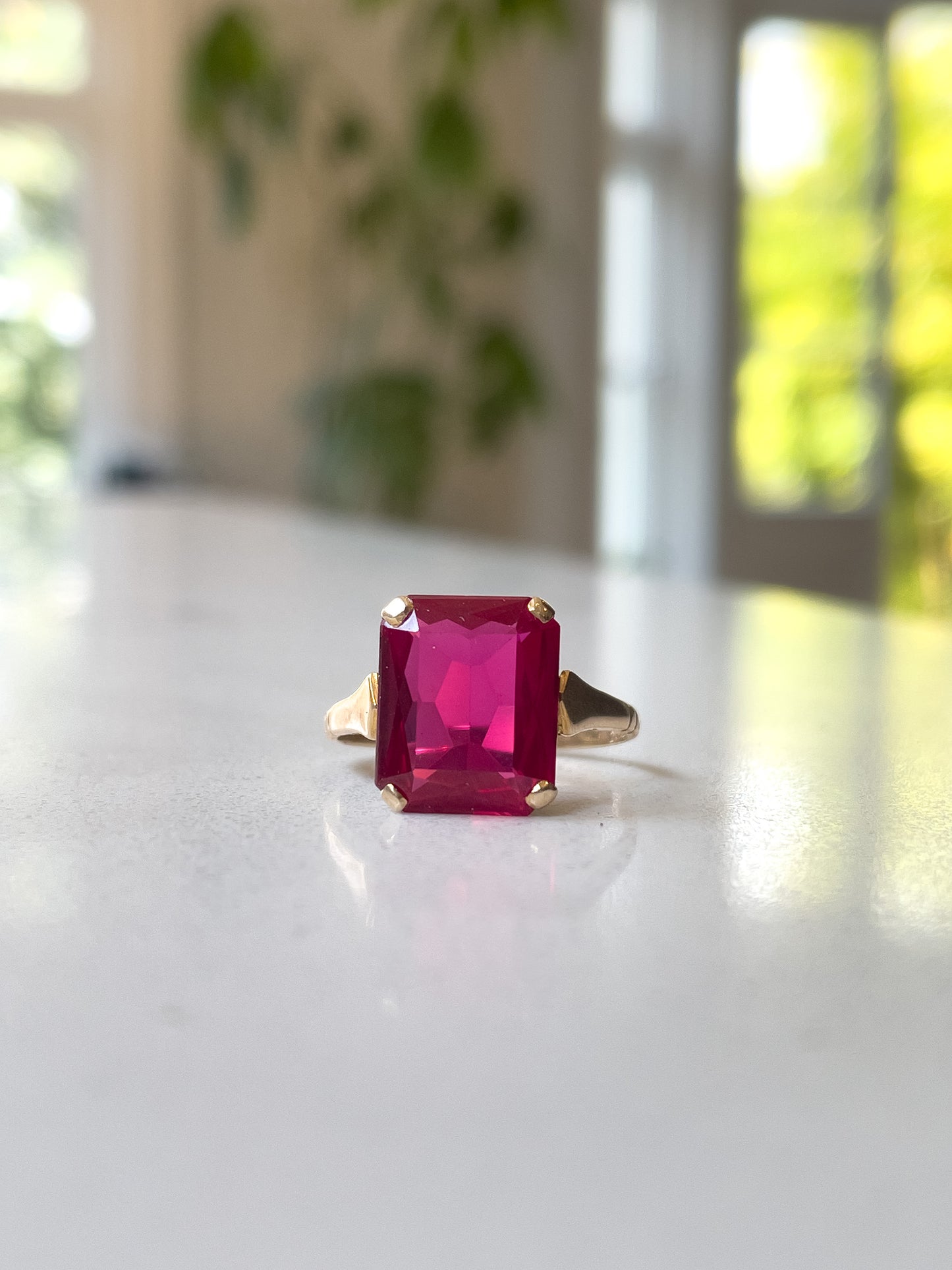 Vintage ruby ring on 9ct gold