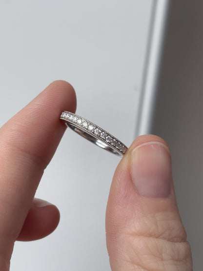 Vintage white gold diamond half eternity ring
