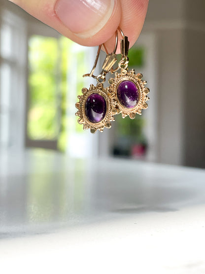 Amethyst drop earrings