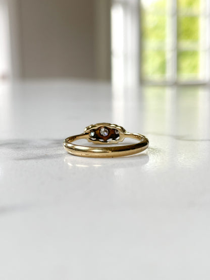 Art deco diamond trilogy ring