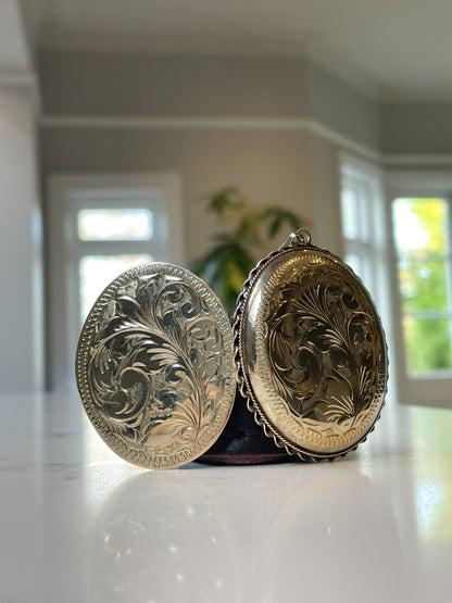 Large 1970s gold plated silver locket