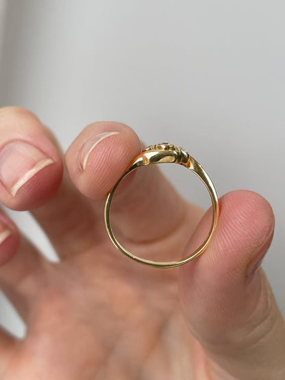 1970s Diamond trilogy ring on 18ct gold