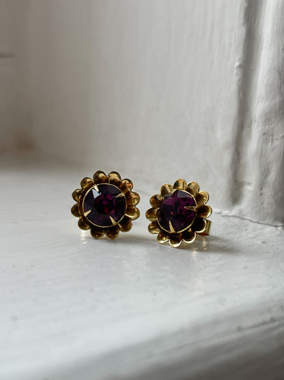 Vintage amethyst stud earrings