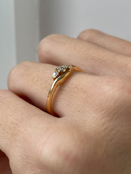 1970s Diamond trilogy ring on 18ct gold