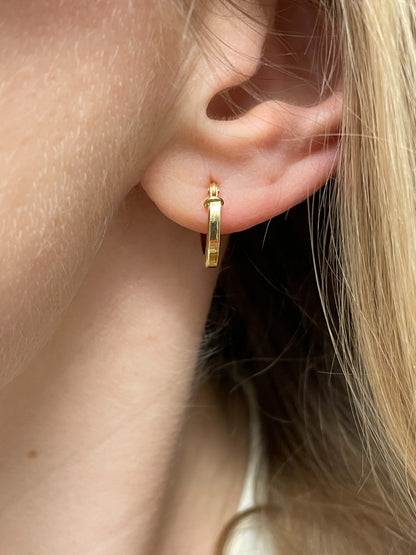 Vintage 9ct gold chunky hoop earrings