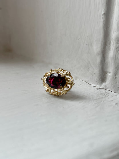 Vintage garnet ornate stud earrings