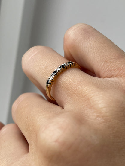 Sapphire and diamond half eternity ring from 1985