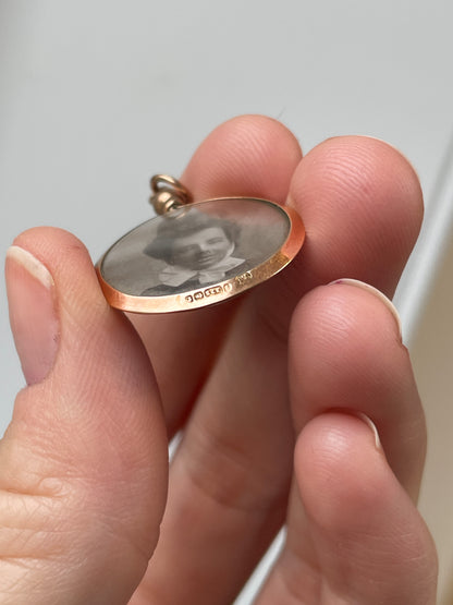 Antique Edwardian 9ct rose gold photo locket
