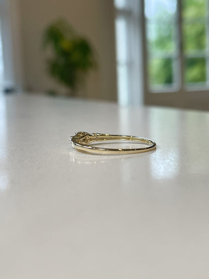 Contemporary diamond cluster ring on 9ct gold