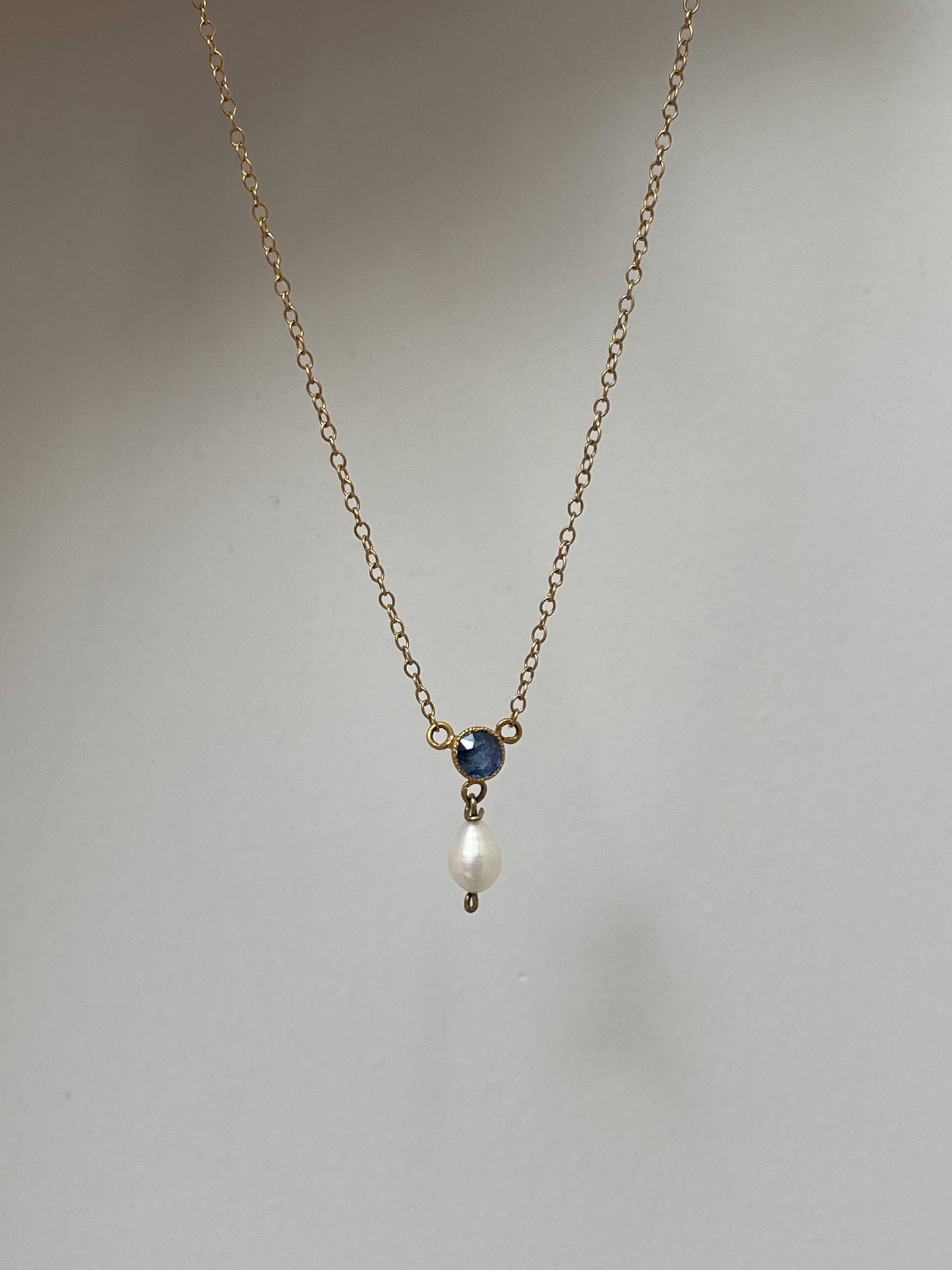 Antique sapphire and baroque pearl necklace