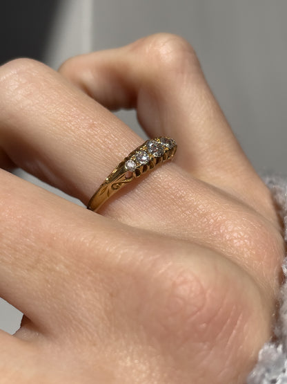 Antique Edwardian diamond 5-stone ring on 18ct gold