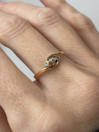 1970s Diamond trilogy ring on 18ct gold