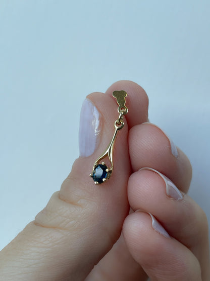 9ct gold sapphire drop earrings