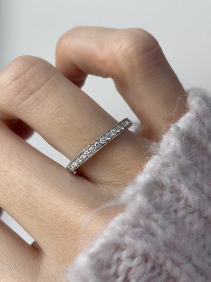 Vintage white gold diamond half eternity ring