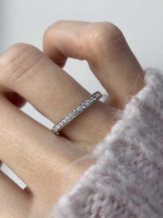 Vintage white gold diamond half eternity ring