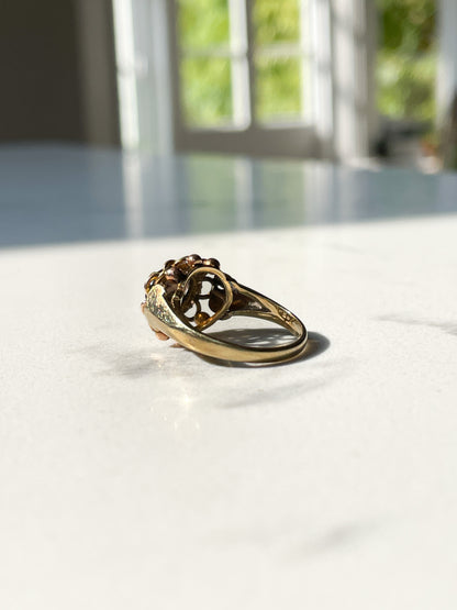 14ct gold smoky quartz ring