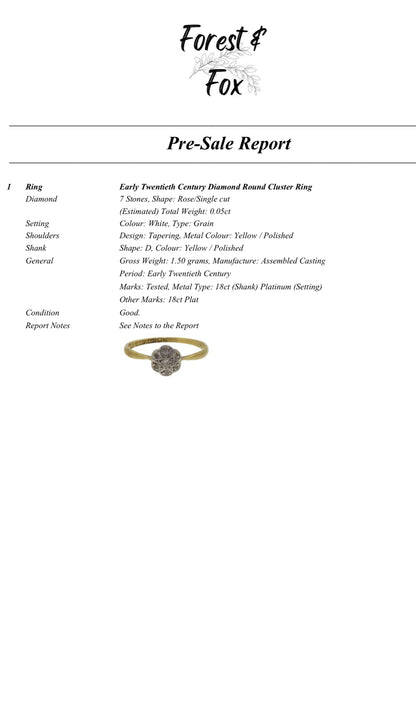 Antique diamond daisy cluster ring on 18ct gold