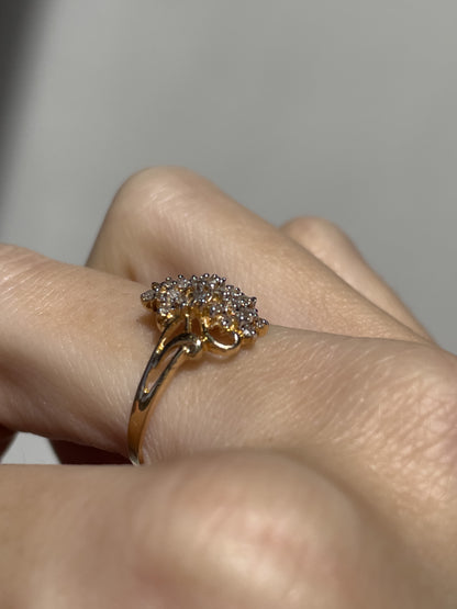 Vintage diamond cluster ring on 9ct gold