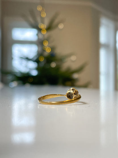 Antique diamond daisy cluster ring on 18ct gold