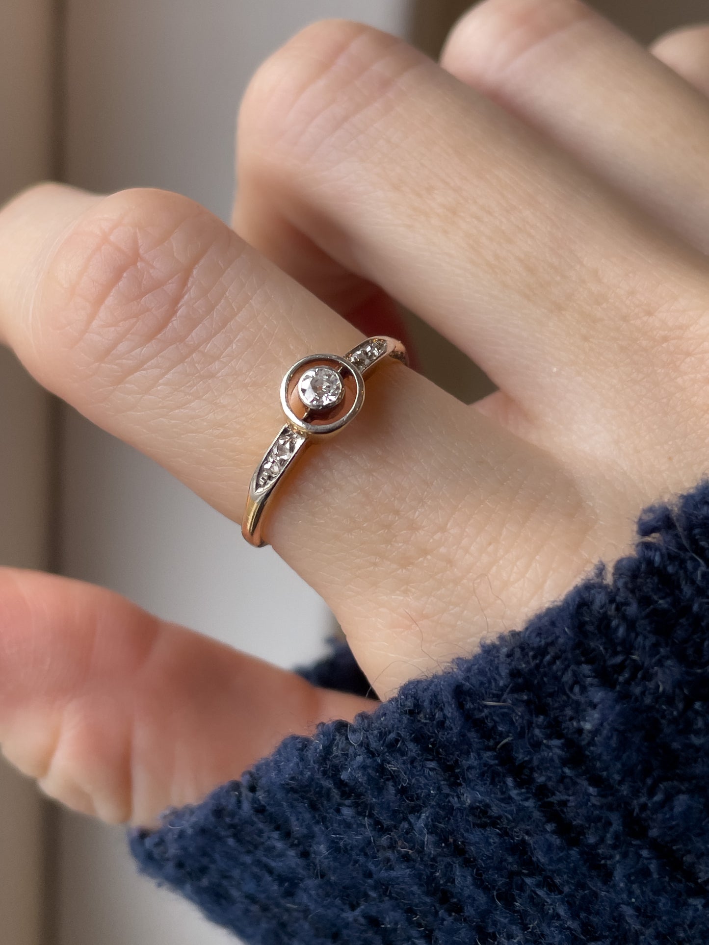 Vintage 1930s diamond ring on 18ct gold