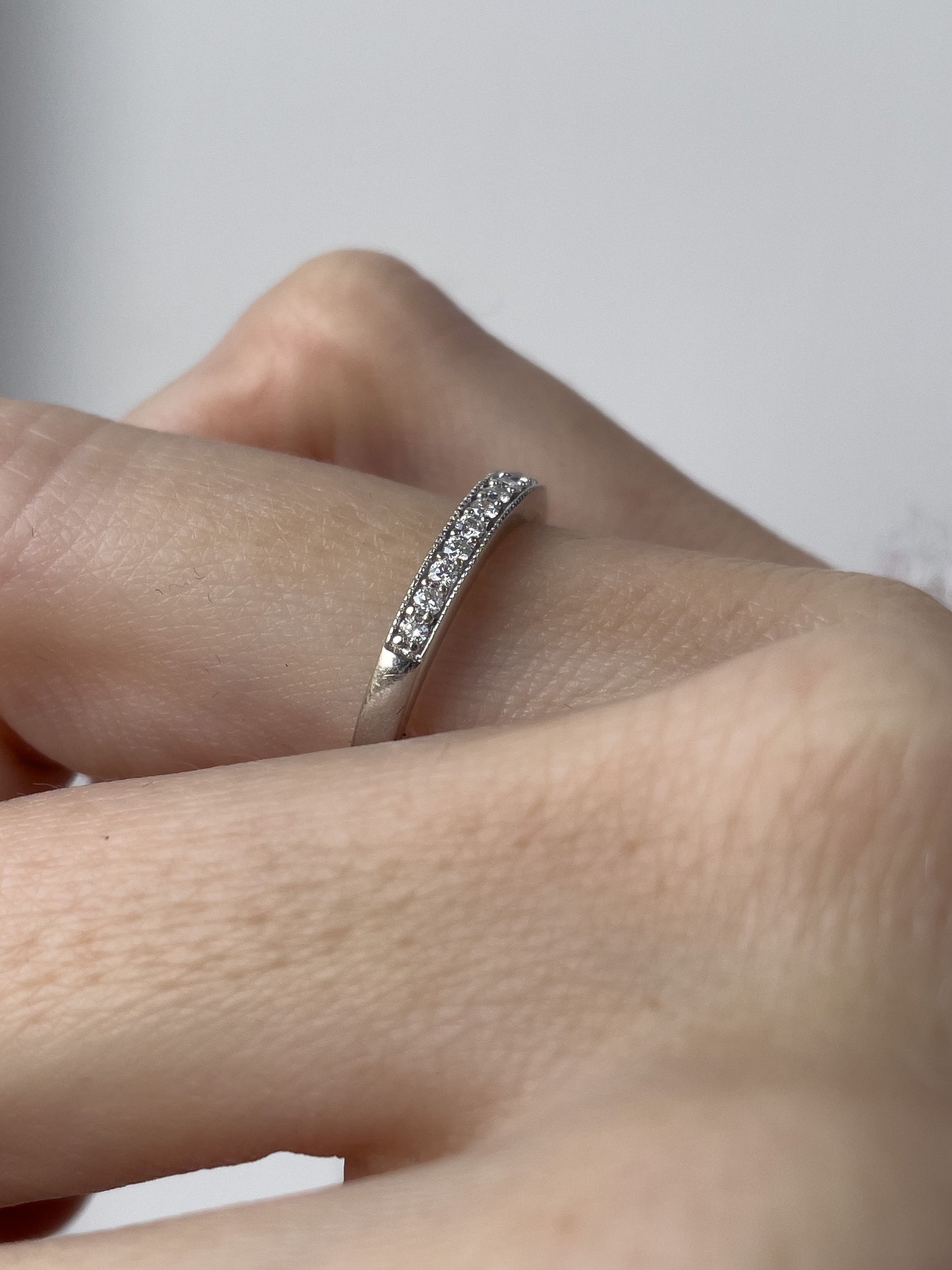 Vintage white gold diamond half eternity ring
