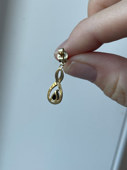 Vintage sapphire and diamond drop earrings on 9ct gold