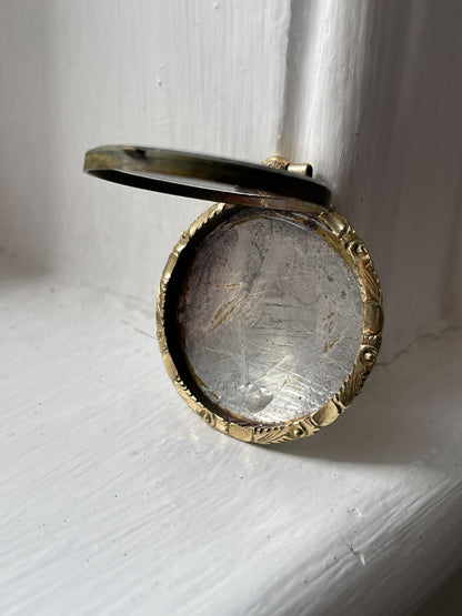 Antique mourning locket with glass cover