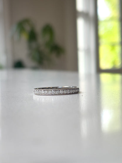 Vintage white gold diamond half eternity ring